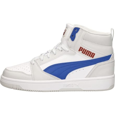 PUMA Puma Rebound V6 Mid Jr Unisex Sneakers - PUMA White-Vivid Blue-Feather Gray