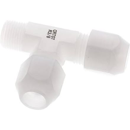 10x12mm & R3/8'' PVDF haakse slangkoppeling met buitendraad 10bar/145psi