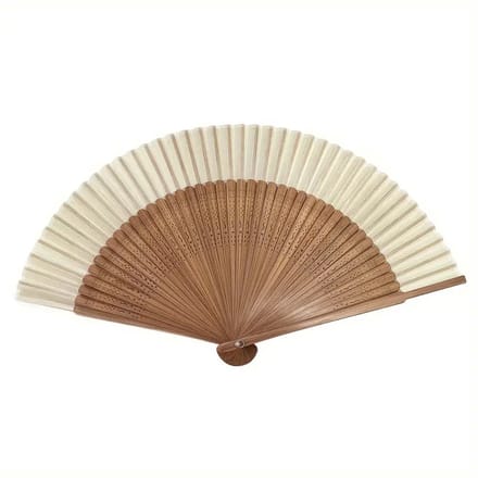 @ Lu’s Today® – Basic Household Essentials – Bamboe Waaier – Handwaaier – Opvouwbaar – hout/Ecru - Elegant – Verkoeling