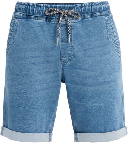 OMBRE Korte Broek - Regular Fit - Katoen - Effen Licht Indigo S