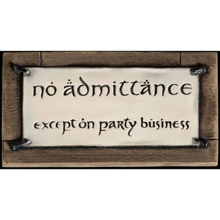 Weta Workshop Lord of the Rings Magnet No Admittance