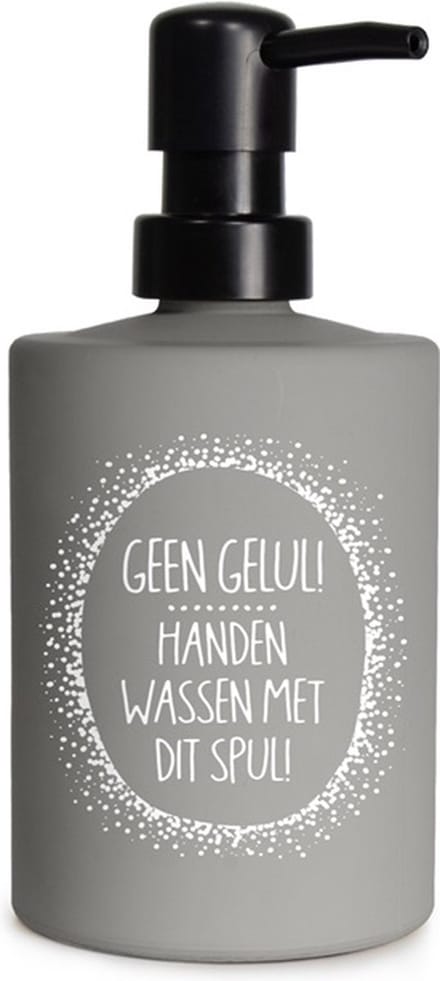 Zeeppompje grijs Geen gelul handen wassen met dit spul