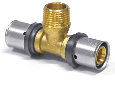 Persfitting T-stuk 32mm met schroefdraad voor drinkwater