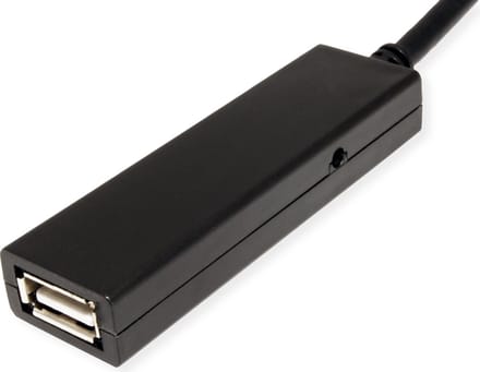 VALUE USB 2.0 Verleng kabel met actieve Repeater, A - C, zwart, 10 m