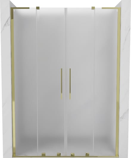 Mexen Velar L Duo schuifdouchedeur 150 , matglas, goud - 871-150-003-32-50