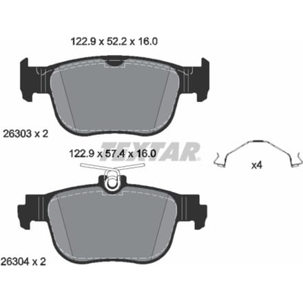 Remblokset TEXTAR 2630301, achter