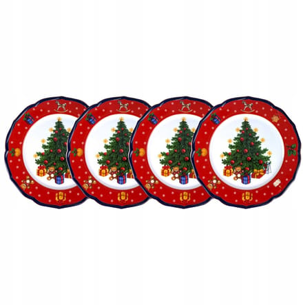 Bogucice Cicha Noc 4 Dessertborden Rood 22cm