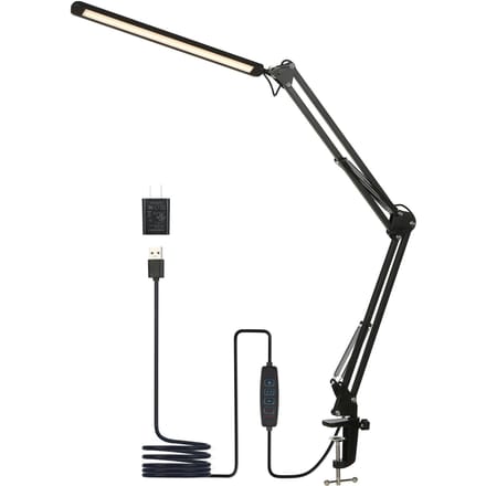 LED Bureaulamp met Klem Oogvriendelijk Dimbaar Leeslamp 3 Kleurmodi & 10 Helderheden zwart