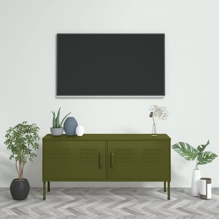 vidaXL - Tv-meubel - 105x35x50 - cm - staal - olijfgroen
