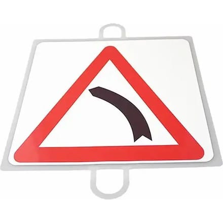 Verkeerswaarschuwingsbord nr. 12 (bocht naar links)