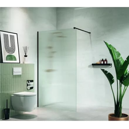Sealskin Inloopdouche Mix & Match 98x200cm - Mat Zwart Profiel - 8 Mm Geribbeld Glas