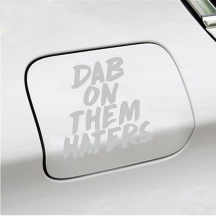 Bumpersticker - Dab On Them Haters - 10,9 X 10,7 - Licht Grijs