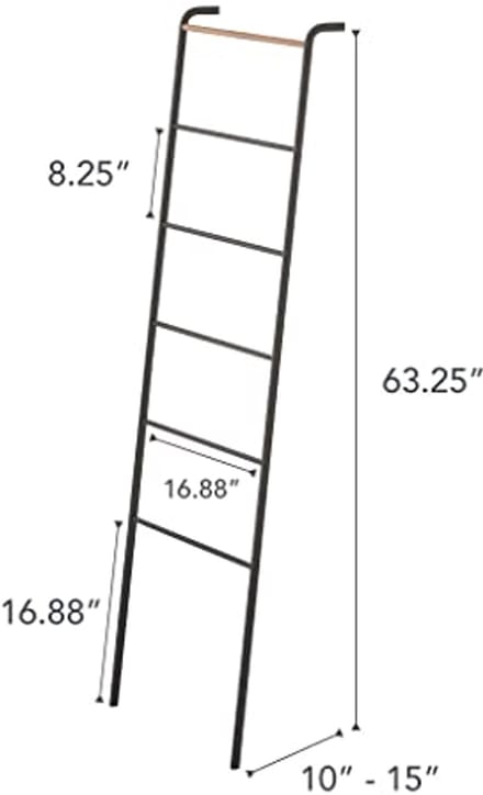 Leunende Ladder Hanger van Staal en Hout - Multifunctioneel en Modern Design