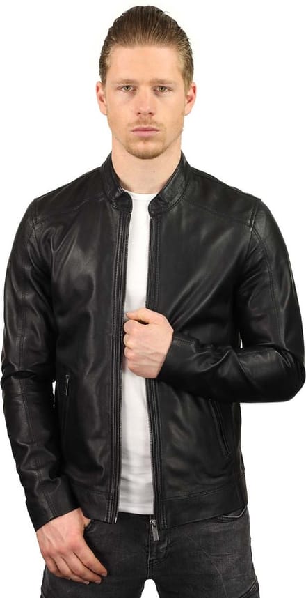Versano Memphis Leren Heren Jas Heren Jack 3XL - Zwart