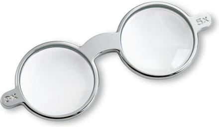 Philippi Design Vergrootglas Loep GLASSES - Metaal - Vergroting 3x en 5x - Vernikkeld