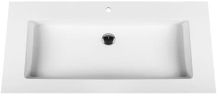 Bagnotti Beta Solid Surface Enkele Wastafel - 100cm - Acryl Wit