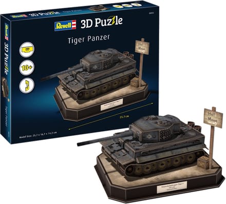 Revell Puzzel - 00252 Tiger I - Duitse Panzer Tank - 200 Stukjes - 25,7cm 3D Puzzel