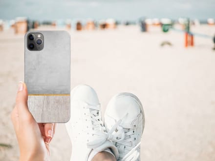 Apple iPhone 11 Pro Max Bumper Hoesje Wood Concrete