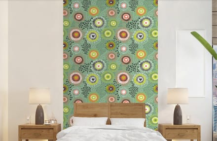 Behang - Fotobehang Bloem - Design - Hartjes - Breedte 150 cm x hoogte 240 cm