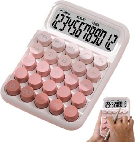 Kinder Rekenmachine - Leuke Bureau Rekenmachine - School en Thuis - Ergonomisch Ontwerp - 11 x 15.5 cm - Roze