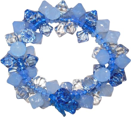 Armband bolletjes&diamantjes blauw