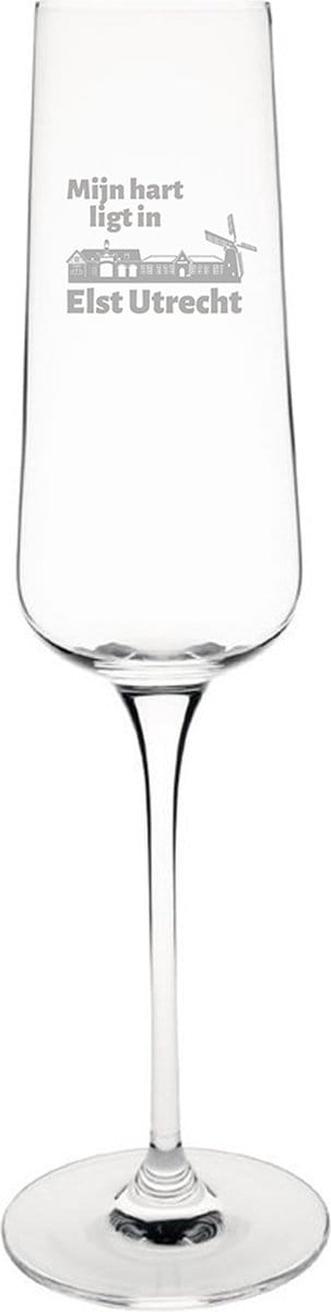 Gegraveerde Champagneglas 27cl Elst Utrecht