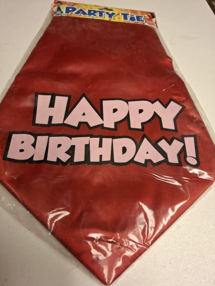 Fun Stropdas Rood XXL Happy Birthday