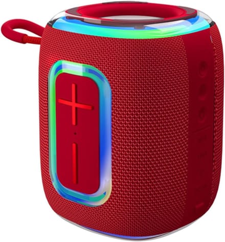 Draagbare Bluetooth Luidspreker - Draadloze Speaker - Muziek Luisteren - RGB Lichteffecten - 10.5 x 10.5 x 13.5 cm - Rood