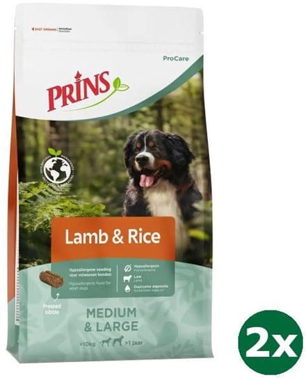 2x12 kg Prins procare lam / rijst hondenvoer
