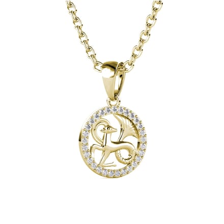 Steenbok Zodiac Hangers - Goud en Kristal