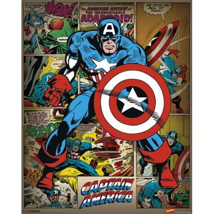 Pyramid International Marvel Comics Poster Pack Captain America Retro 40 x 50 cm (4) Poster & Wallscrolls