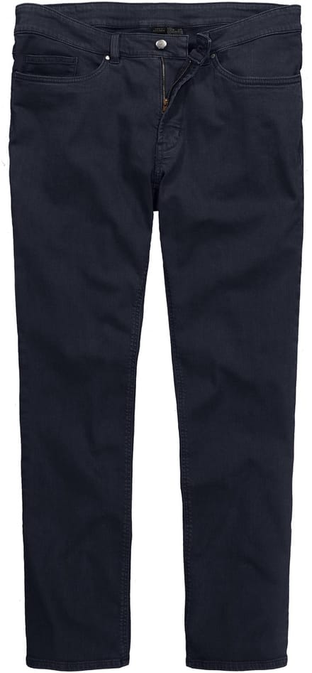 Men Plus - Heren - Colorjeans denim Buik-Fit Regular Fit 5-pocket - Navy blauw - Maat 62