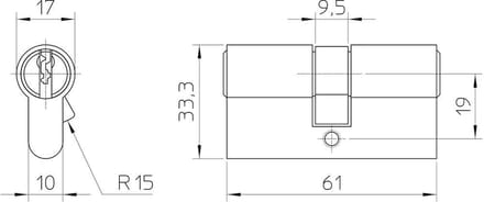 Nemef Cilinderslot 132/9 - 8 stuks gelijksluitend incl. 9 sleutels - SKG***