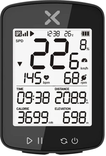 Xoss - G+ 2e Generatie - Fietscomputer - GPS - Snelheidsmeter - Draadloos - ANT+
