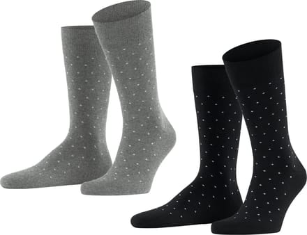 Esprit Fine Dot 2-Pack gedessineerd katoen multipack sokken heren veelkleurig - maat 43-46