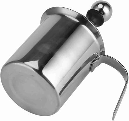 Handmatige Melkopschuimer - Koffie Creamer - Thuis Barista - Dubbele Zeef - 800 ml - Zilver