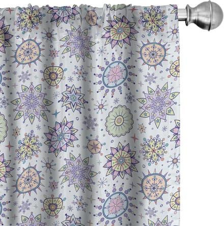 ABAKUHAUS Wintergordijnen – Pastel Bloemen – 2x75x175 cm – Microvezel
