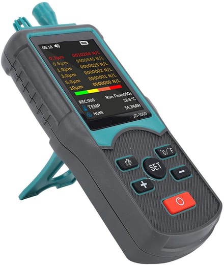 Luchtkwaliteit Meter - Stofmeter - Binnen Lucht Meten - Meerdere Deeltjesgroottes - 2.8 Inch LCD - Grijs