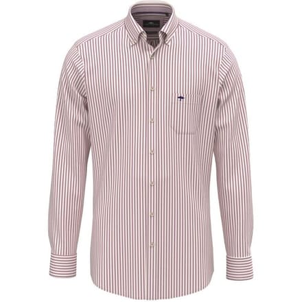 Fynch-Hatton Overhemd Poplin Stripe Button-Down Grape / male