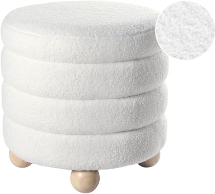 CHILLY - Poef - Gebroken wit - Bouclé