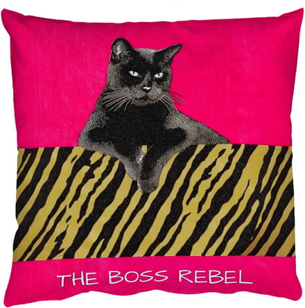 Sierkussens - Kussentjes Woonkamer - 60x60 cm - Kat - Baas - Roze - Tijgerprint