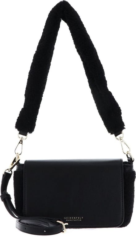 SEIDENFELT MANUFAKTUR Schoudertas Lemvig Shoulderbag Black / Gold Zwart