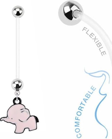 Fako Bijoux® - Zwangerschapspiercing - Olifantje - Roze
