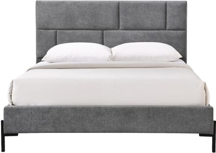 Vente-unique Bedframe stof grijs 160 x 200 cm
