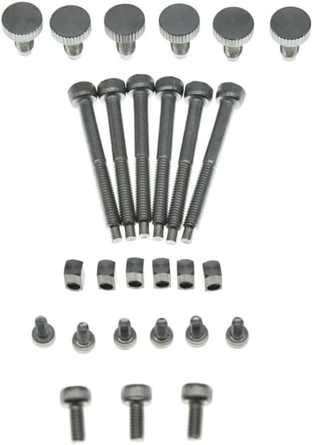 Complete Set RVS Tremolo Fine Tuner met String Insert Block, Saddle, Locking Nut en String Lock voor Gitaar