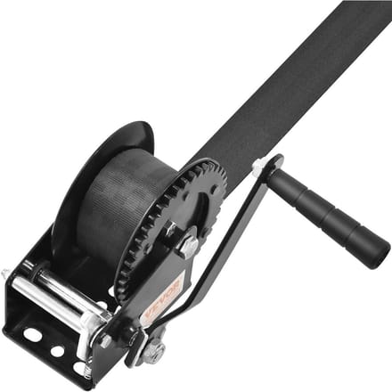 Handlier, 1200 lbs Trekkracht, Bootstrailerlier Heavy Duty Touwlier met 23 ft Polyester Band en Tweerichtingsratel, Handmatig Bedienbare Hand