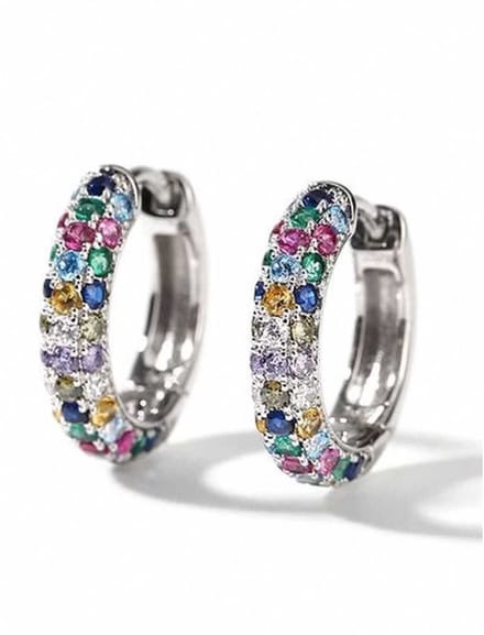 Oorringen multicolor strass