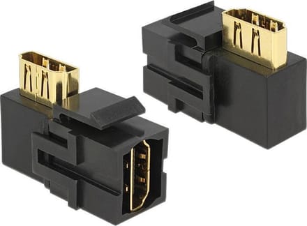 Keystone module HDMI (v) - HDMI (v) haaks - versie 2.0 (4K 60Hz) / zwart
