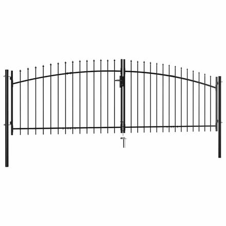 Portail de Jardin Double Battant Woerden avec Design à Pointes de Lance 400 x 174,5 cm