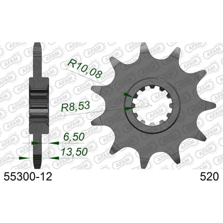 Stalen motortandwiel voor Afam 520 12 dents